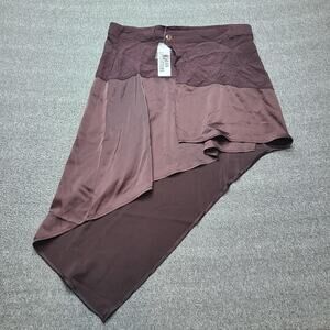 Urban Outfitters Skort Womens Large Brown Asymmetric Long Knit Button Lined